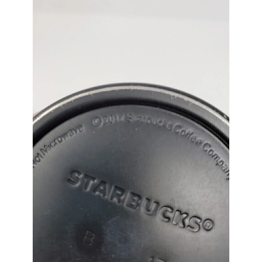 STARBUCKS MATTE BLACK CHECKERBOARD TEXTURED TRAVEL MUG COFFEE BEVERAGE 2012
